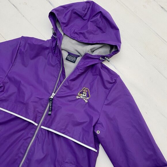 ECU Pirates Charles River Reflective Vented Pocket Rain Jacket Woman's XS - Picture 3 of 13